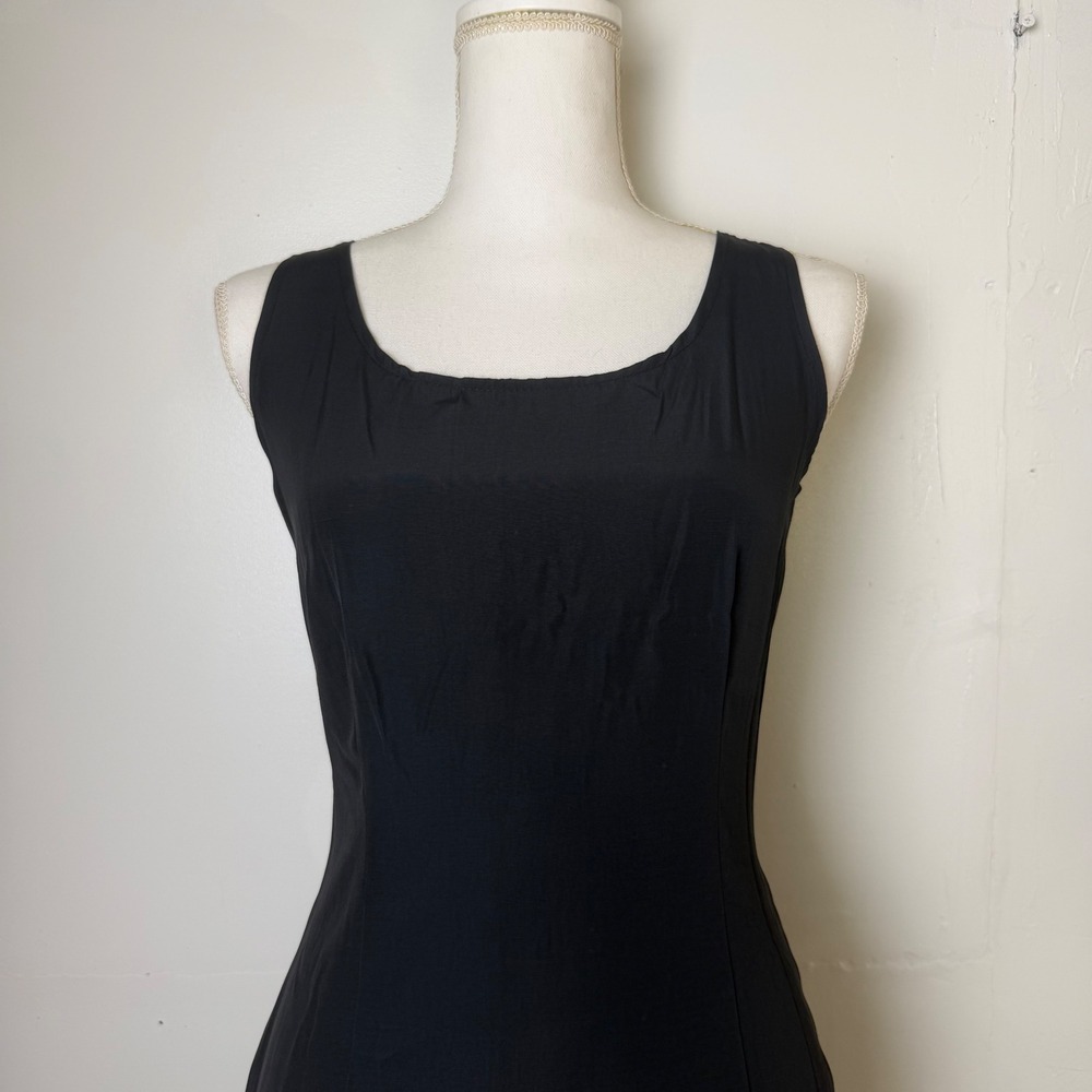 Brooks Atelier New York Y2K Black Ruffle Hem Micro Mini Dress Sleeveless Size 5 - Picture 2 of 8